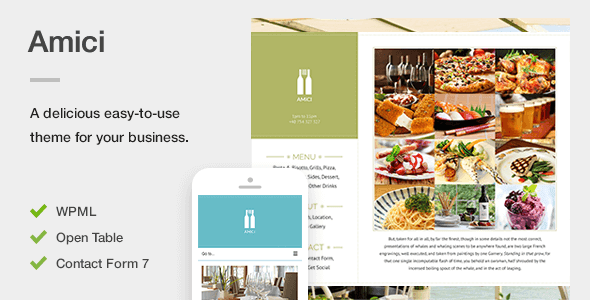 Amici - A Flexible & Responsive Restaurant or Cafe Theme for WordPress