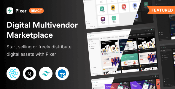 Pixer-React Multivendor Digital Marketplace Template