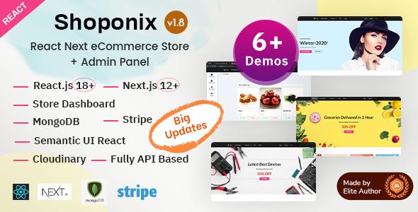 Shoponix - React Next Multi Vendor Marketplace eCommerce Store + Admin Panel