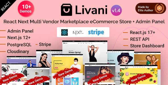 Livani - React Next Multi Vendor Marketplace eCommerce Store + Admin Panel
