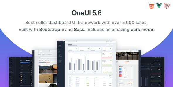 OneUI - Bootstrap 5 Admin Dashboard Template, Vue Edition & Laravel 10 Starter Kit
