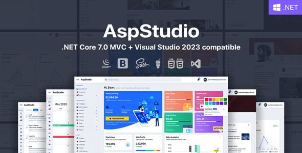 AspStudio - ASP.NET Core 7.0 MVC Bootstrap 5 Admin Template