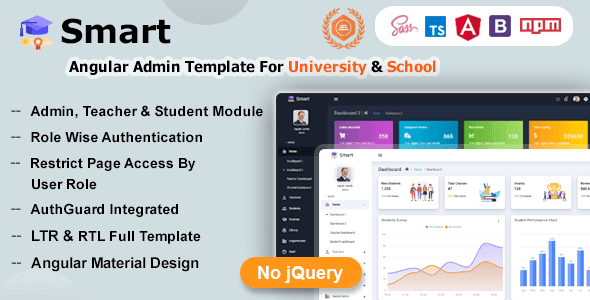 Smart - Angular 16+ Admin Dashboard Template for University, School & Colleges