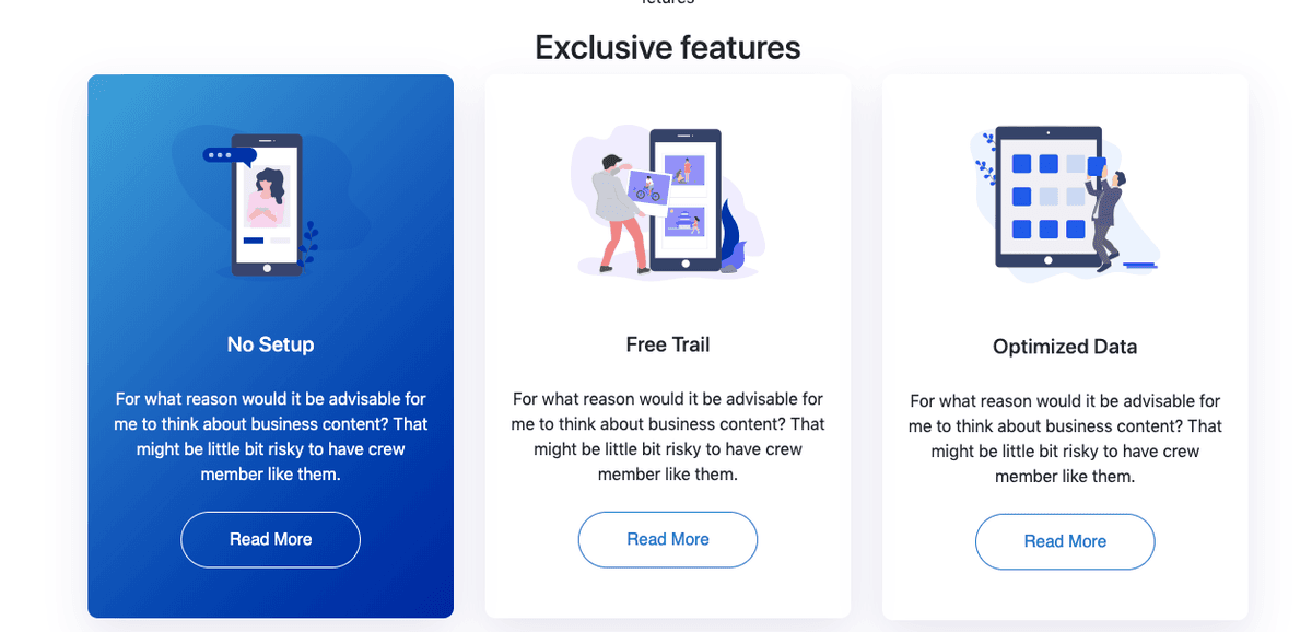 Exclusive features tables