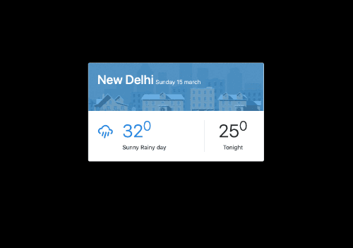 Bootstrap 4 weather widget with time and date Example